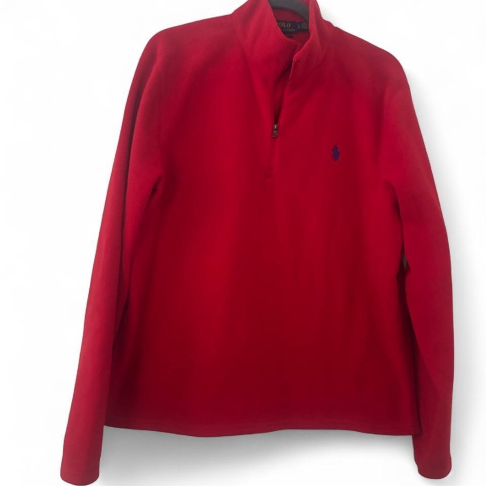 Ralph Lauren Polo Red Quarter-Zip Pullover Sweatshirt